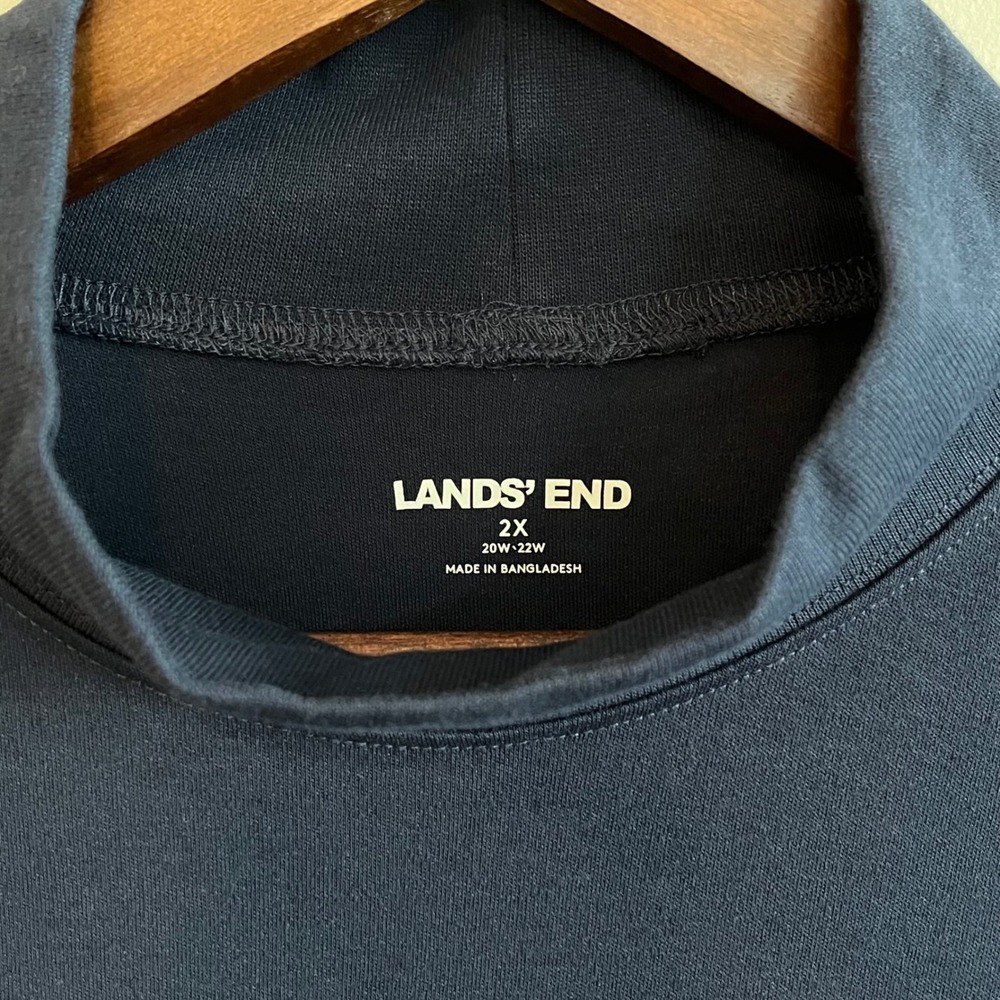 Lands End Women's 2X Relaxed Fit Mock Neck Long Sleeve Top Set of 3 - Picture 7 of 12